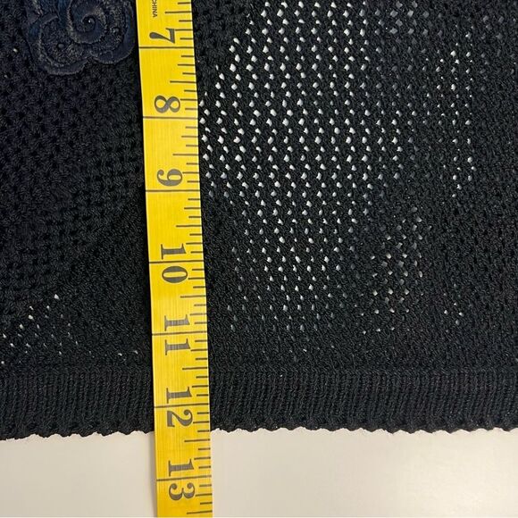 Elana Womens Y2K Crochet Knit Bolero Sweater Size M Floral Applique Whimsigoth - Picture 7 of 9